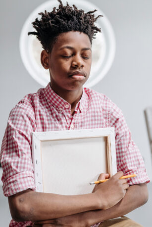 Boy Meditating on drawing